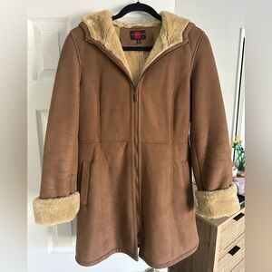 Faux-Fur Microsuede Coat